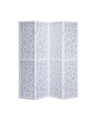 Giyano White 4 Panel Screen Room Divider