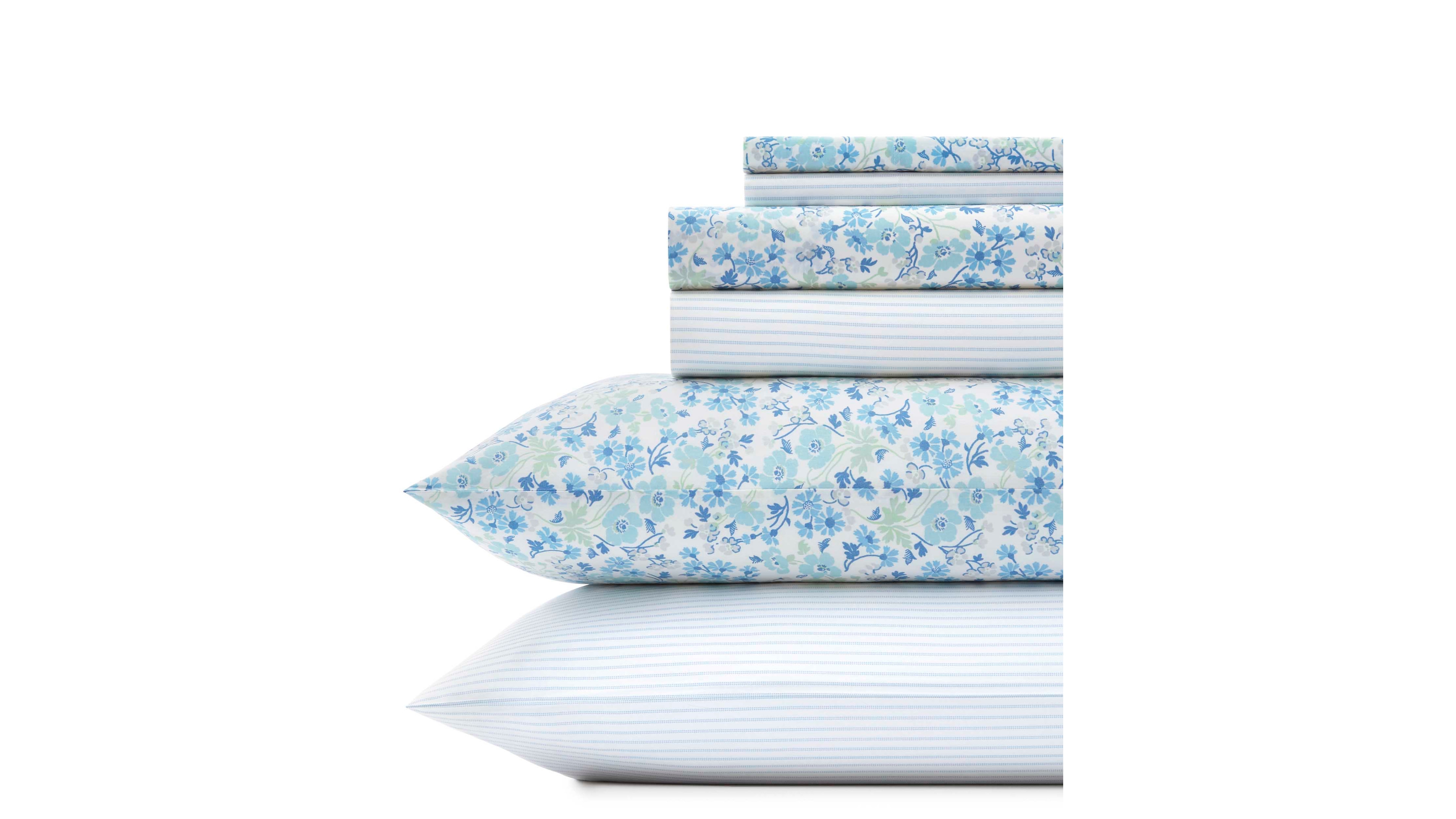 Laura Ashley Jaynie Ticking Stripe 6-Pc. Sheet Set, Queen