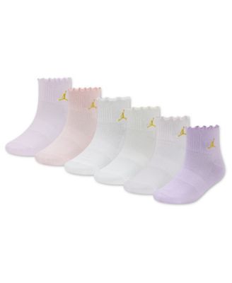 Girls' 9-11 Lettuce Edge Ankle Socks, 6-Pack