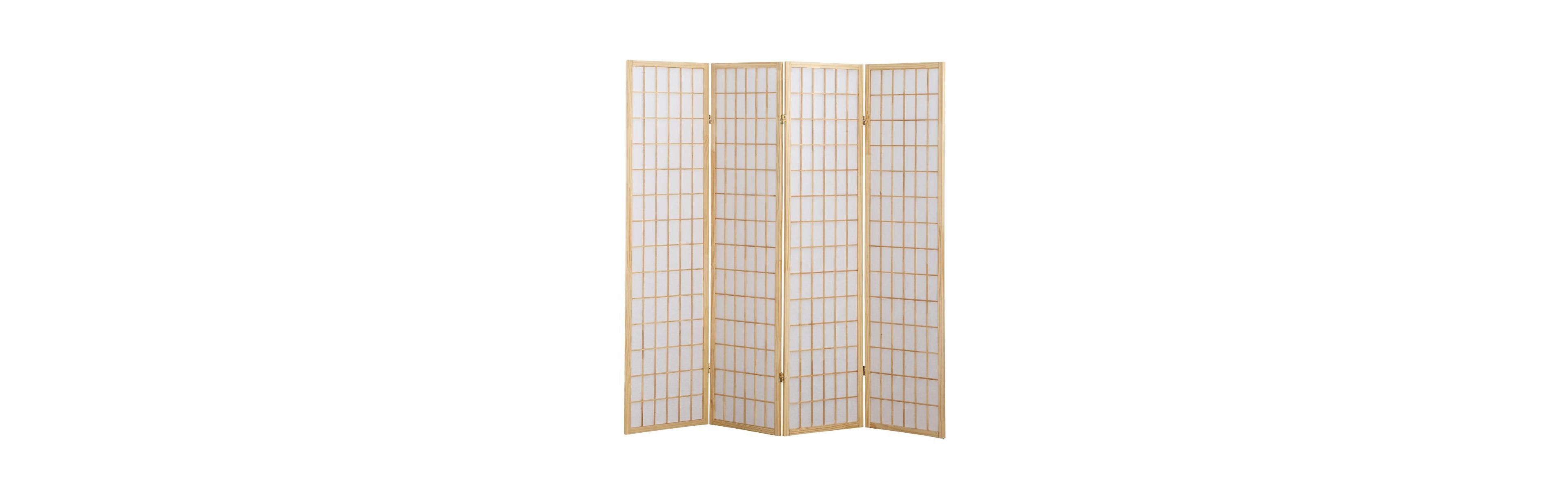 Roundhill Furniture Japp 4 Panel Oriental Shoji Screen Room Divider