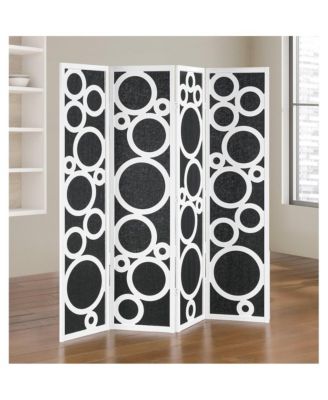 4-Panel Room Divider, Decorative Folding Freestanding Privacy Screen