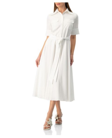 Женское платье Ivonne Patch-Pocket Belted Button-Front Midi Shirt Dress, цвет: Белый