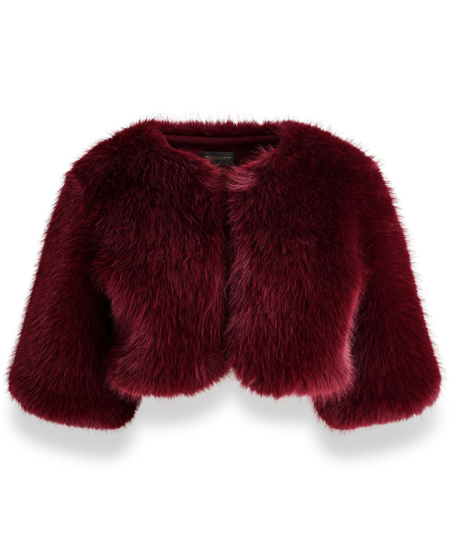 Женские болеро Donna Karan New York Faux Fur Cropped Open-Front Shrug, цвет: Чёрный вишнёвый — фото 9
