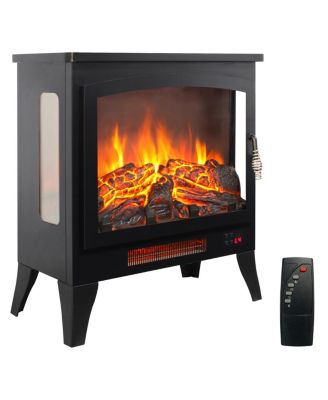 Streamdale 21 Inch 3-Sided Freestanding Electric Fireplace Stove with Remote
