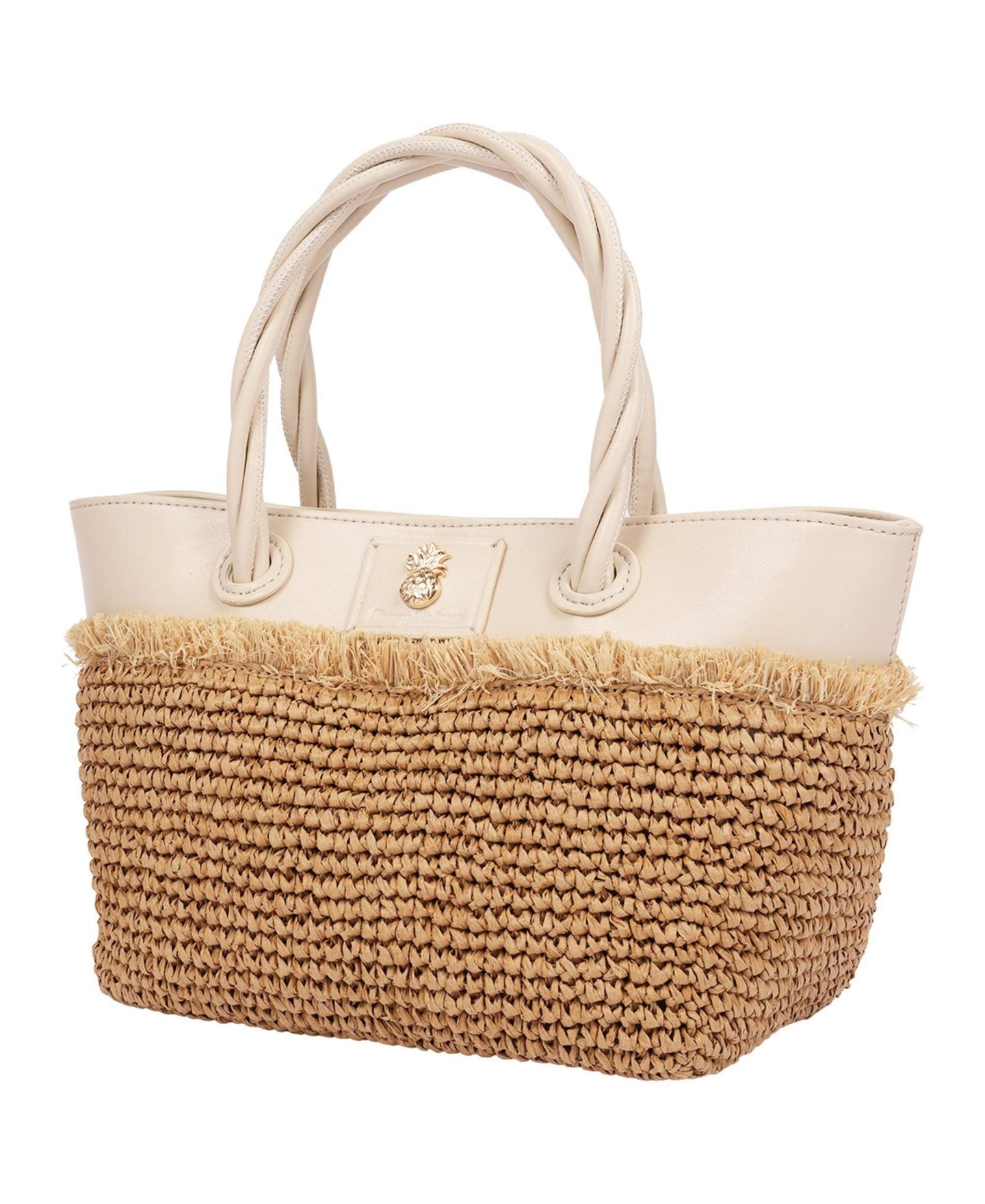 Женская сумка Tommy Bahama Charlotte Raffia Fringe Medium Tote, цвет: Слоновая кость — фото 3