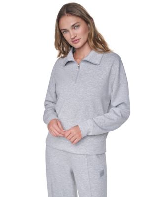 Women's Mock-Neck Half-Zip Stretch-Scuba Sweatshirt