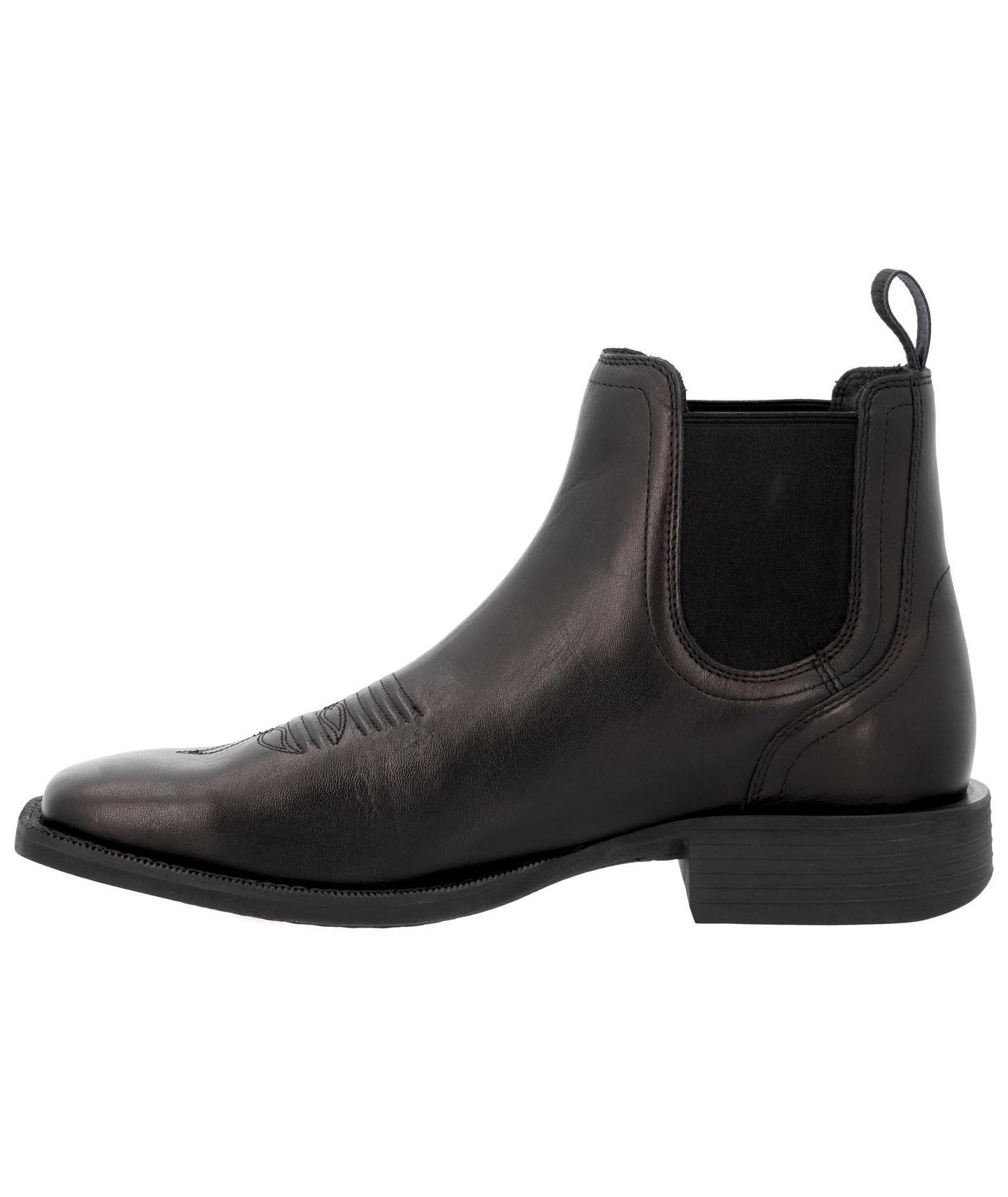 Мужские ботинки Durango Shyloh Full-Grain Leather Square Toe Chelsea, цвет: Полированный чёрный оникс — фото 6