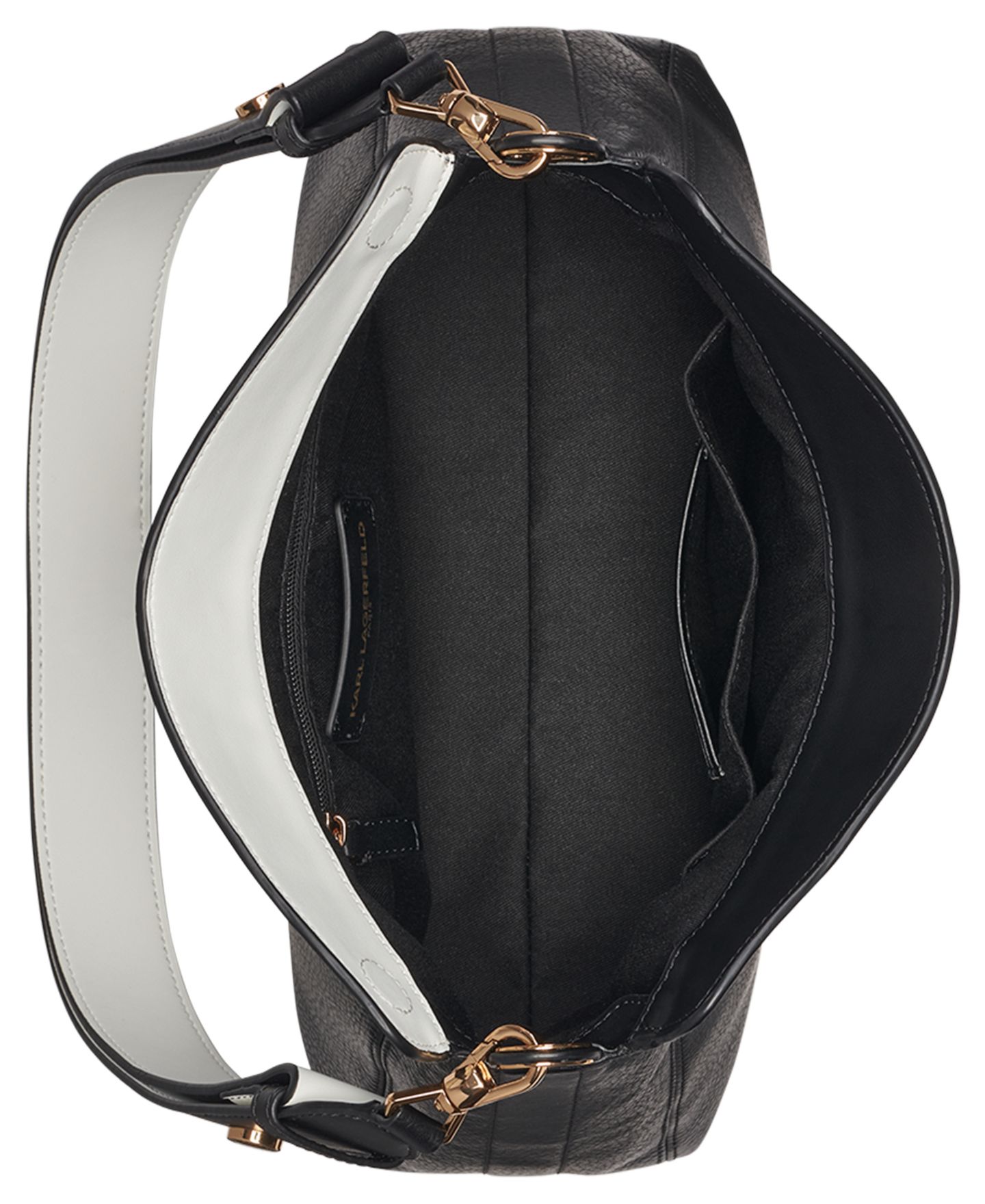 Женская сумка KARL LAGERFELD PARIS Nikole Small Shoulder Handbag, цвет: Чёрный золотой — фото 4