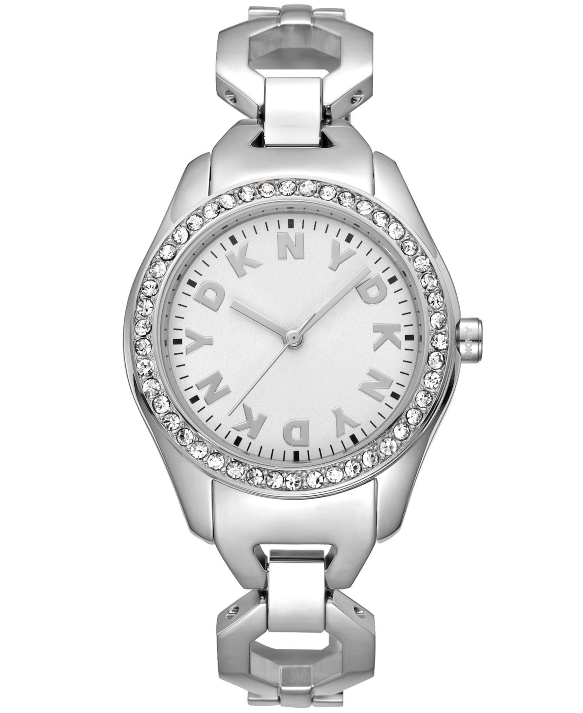 Dkny Women's Logo Quartz Silver Stainless Steel Bracelet Watch, 33mm - Silver