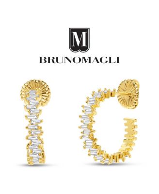 Crystal Gold-Tone Adelina Dangle Hoop Earrings