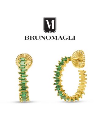 Adelina Gold Earrings, Smeraldo