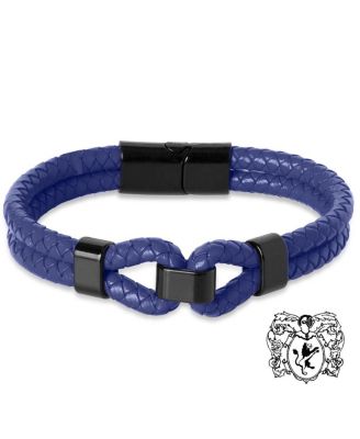 Men's Stainless Steel Infinity Leather Bracelet