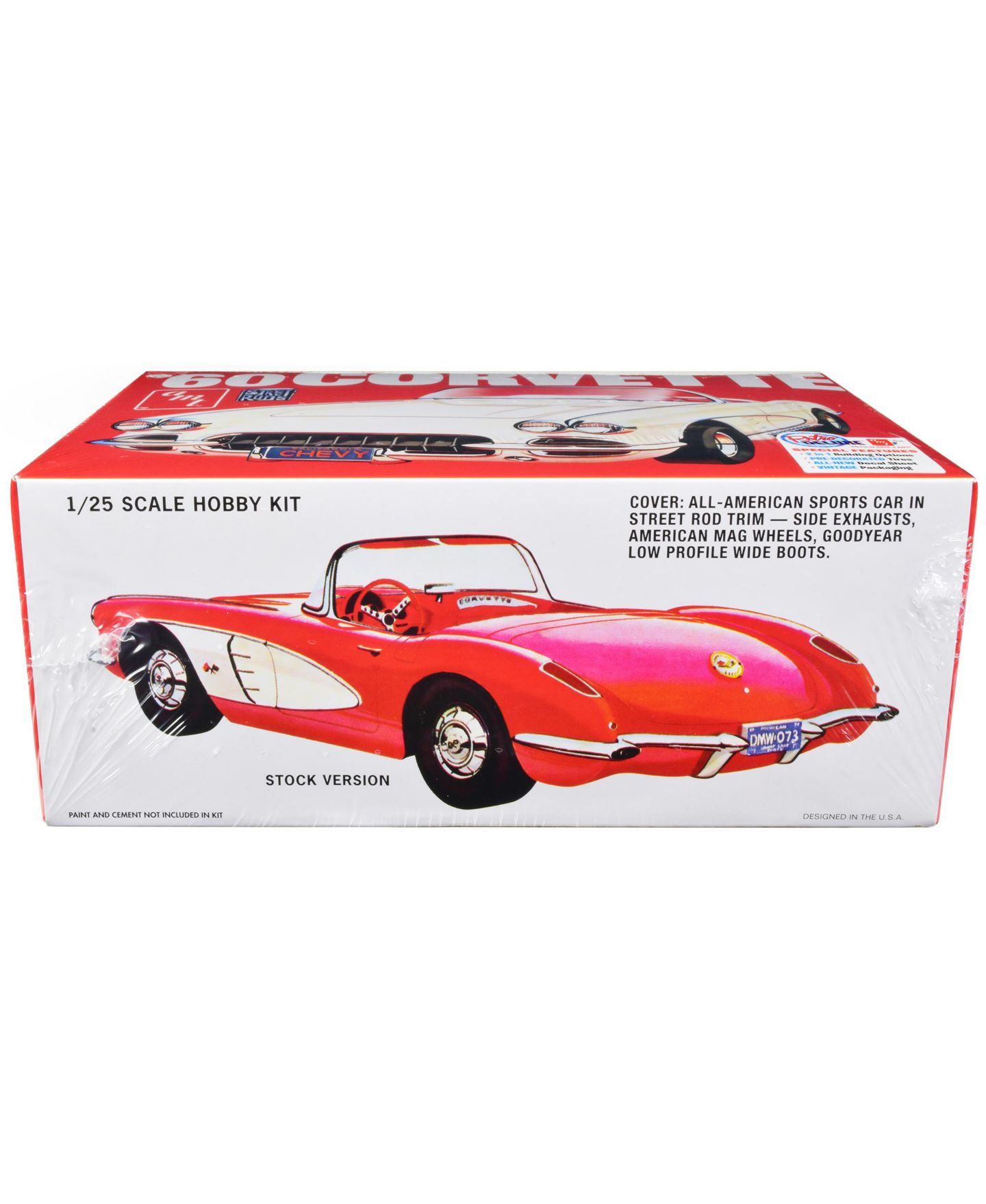 Детские конструкторы AMT 1960 Chevrolet Corvette Street Rods Skill 2 87-Piece Model Kit, Ages 14+ — фото 3
