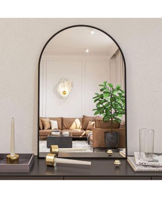 Modern Arched Bathroom Vanity Mirror with Slim Aluminum Frame