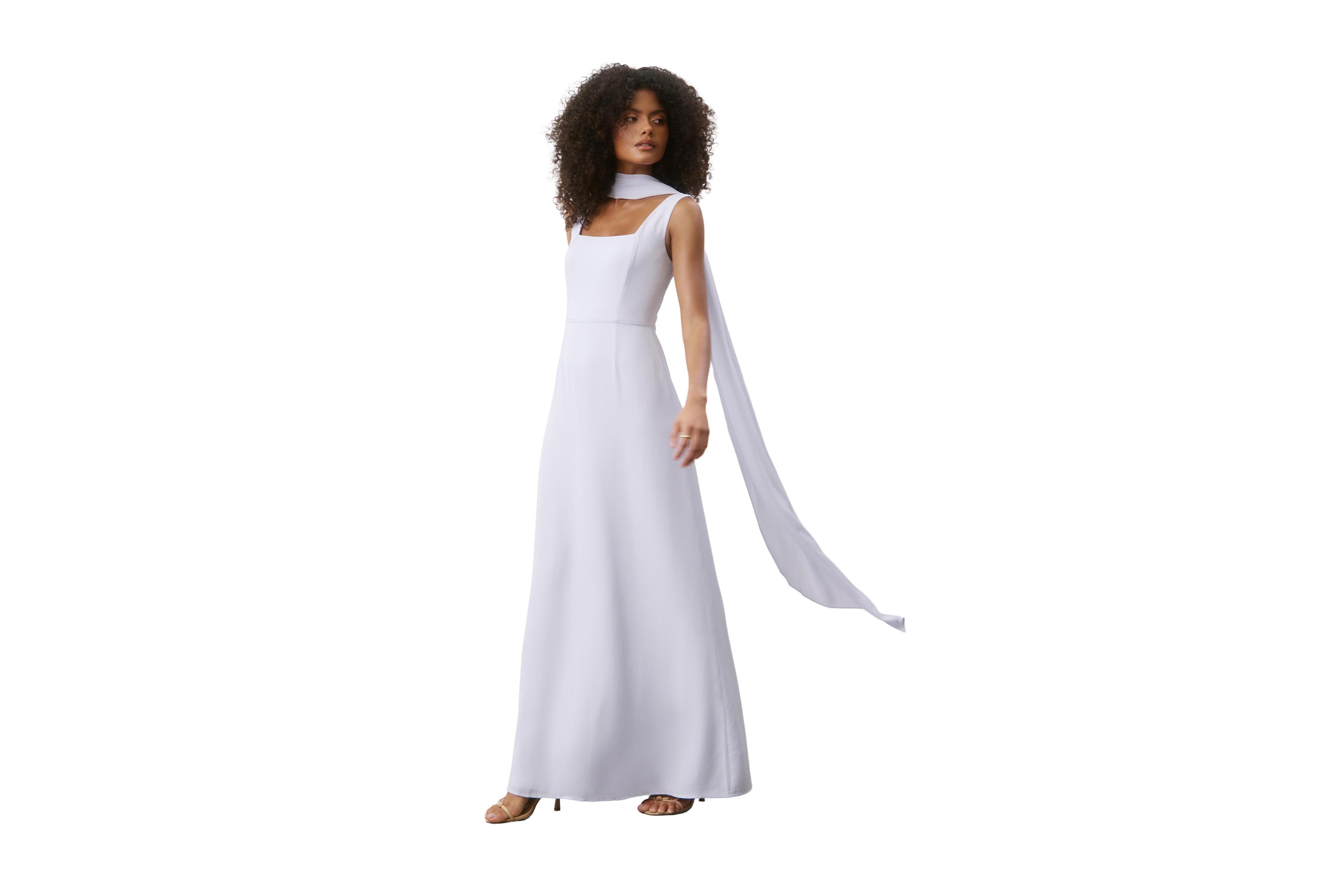 Six Stories Women's Lilly Square Neck Chiffon Maxi Dress