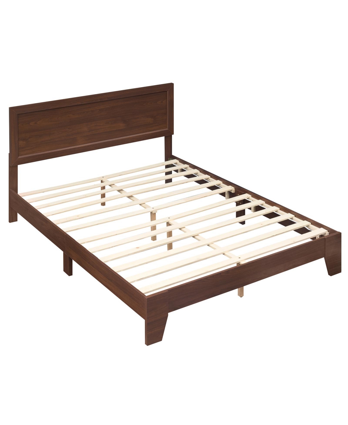 Costway Bed Frame Modern Platform with Headboard Under-bed Storage Space
