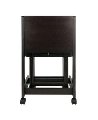 Coffee color Solid Wood TV Trays - Folding Snack Tables for Eating and Serving