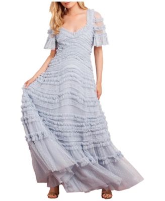 Women's Amara V-Neck Ruffle Gown