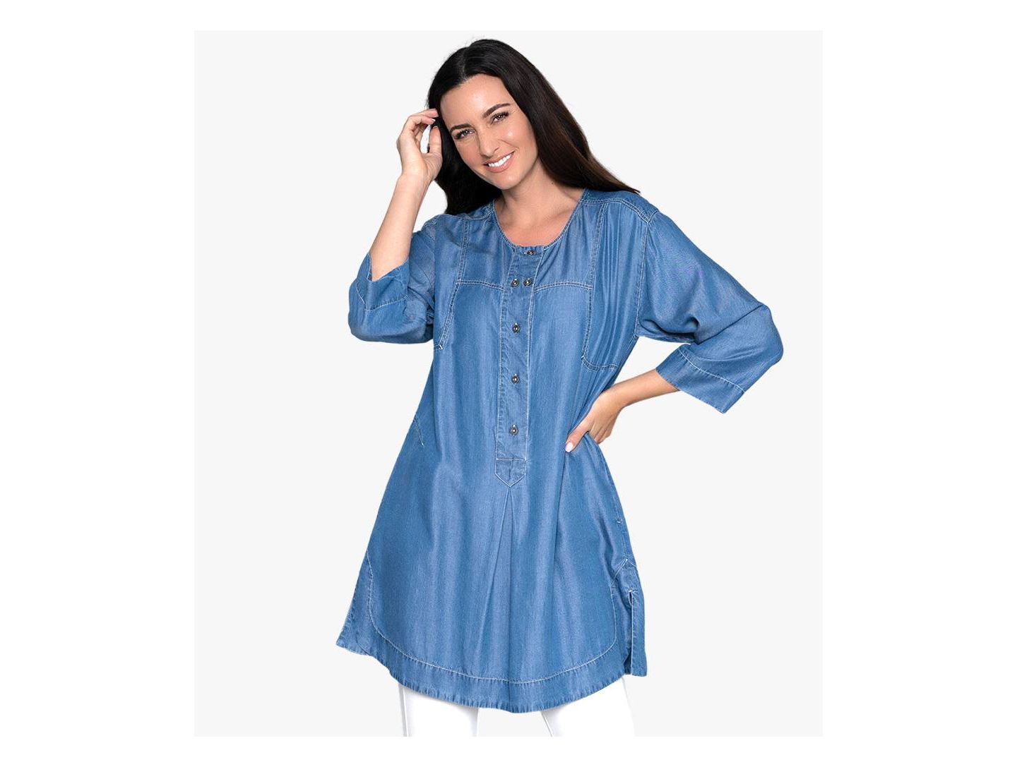 Женский свитер Stella Carakasi Collarless Quarter Sleeve Pullover Tunic, цвет: Средняя варка — фото 4
