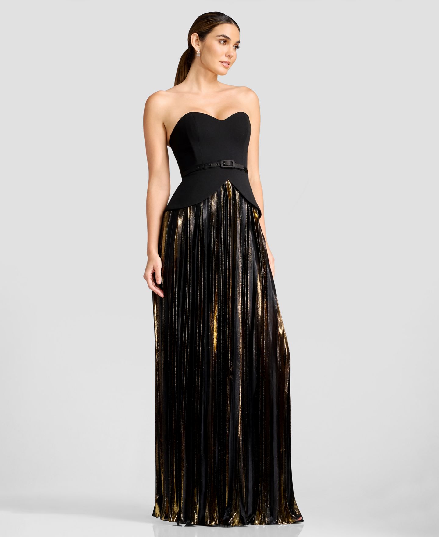 Женское платье Dress the Population Triston Strapless Sweetheart Fit-and-Flare, цвет: Чёрный разноцветный — фото 2