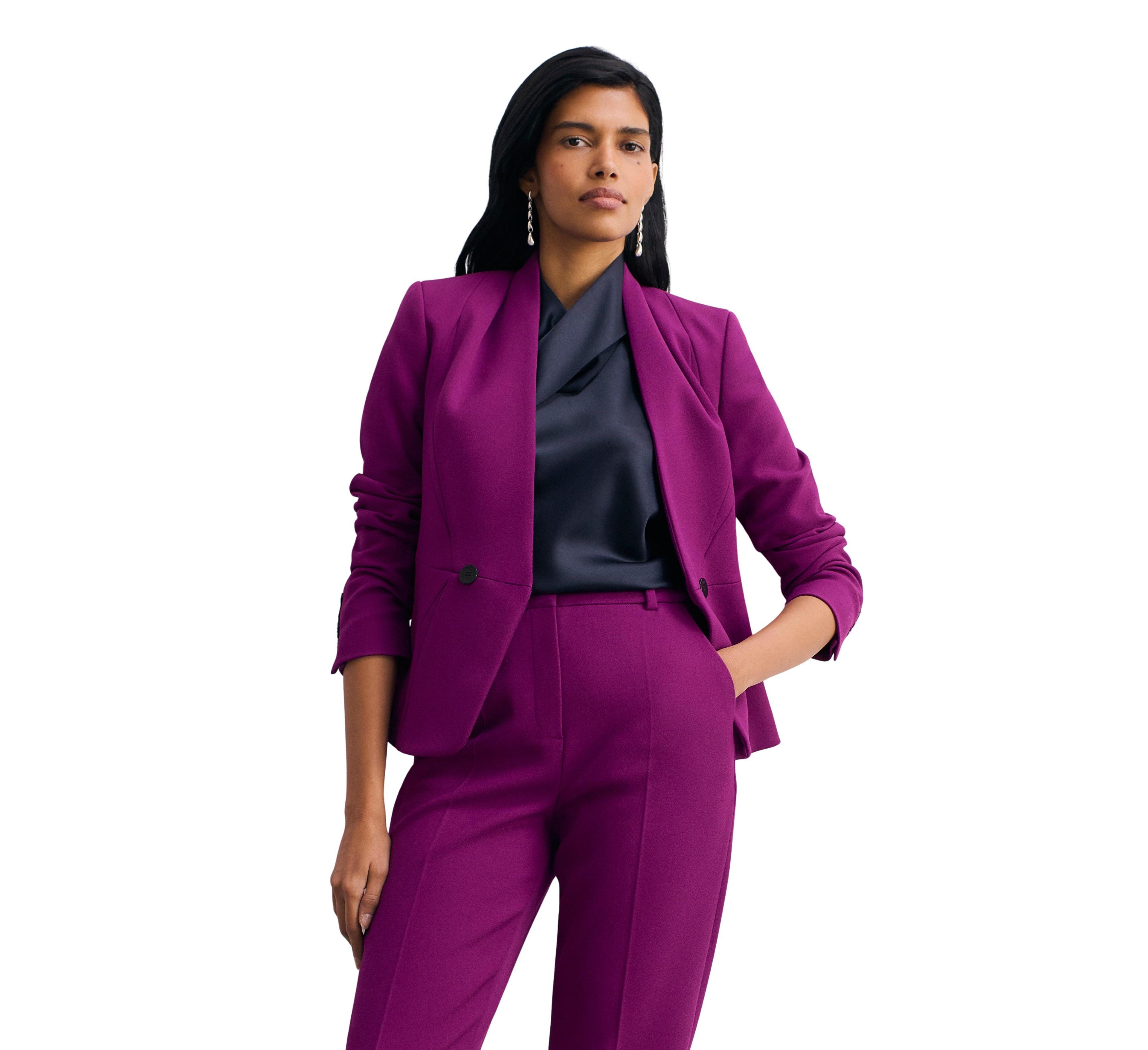 The Fold Women's Arno Double-Breasted V-Neck Statement Blazer
