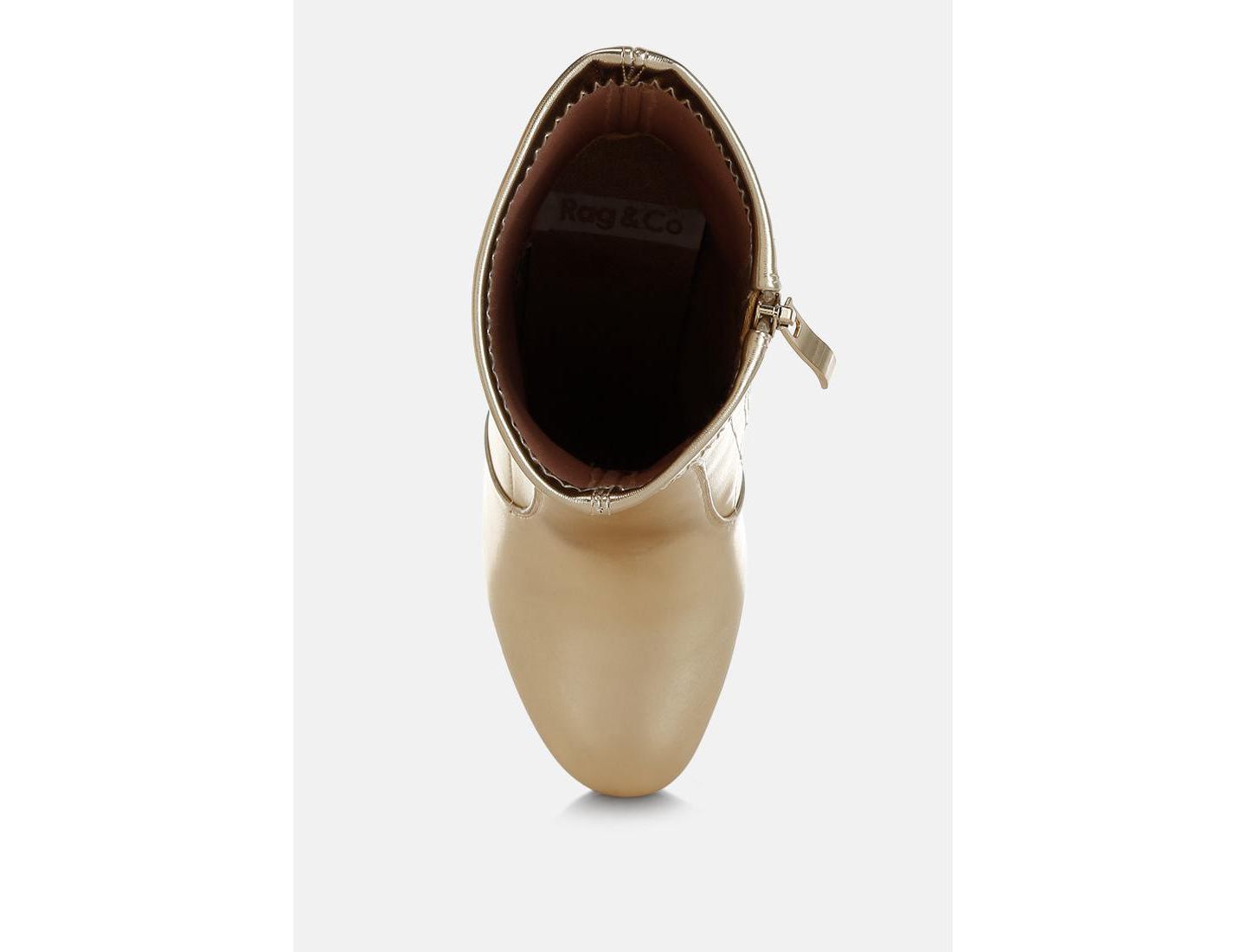 Женские ботинки Rag & Co Tirana Metallic Pleather Sock, цвет: Золотой — фото 7