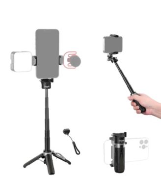 Three-in-One Foldable Selfie Stick Tripod with Detachable Bluetooth Remote Shutter for iOS, Android, Harmony OS