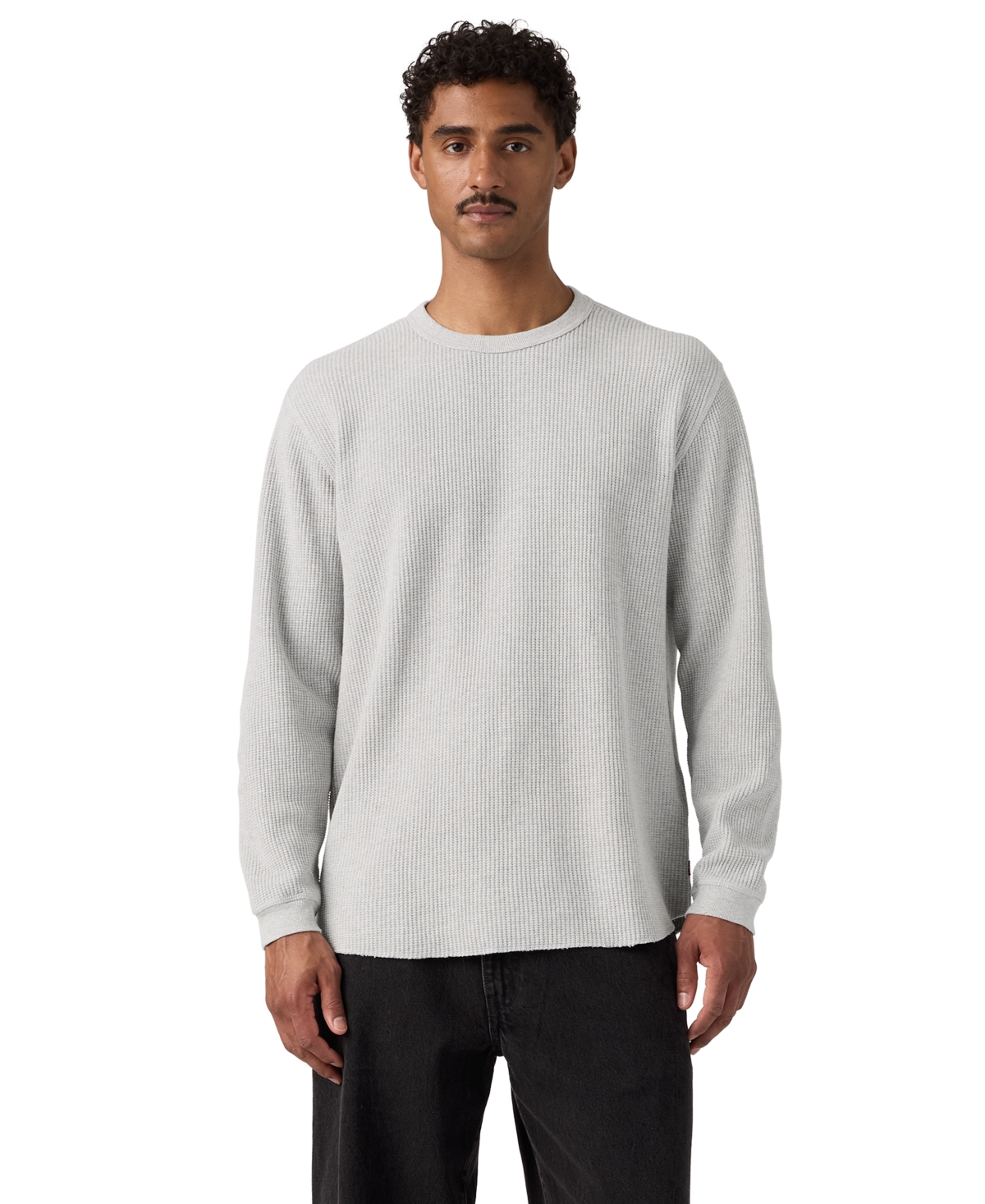 Levi's Men's Long-Sleeve Thermal Waffle-Knit T-Shirt - Gray