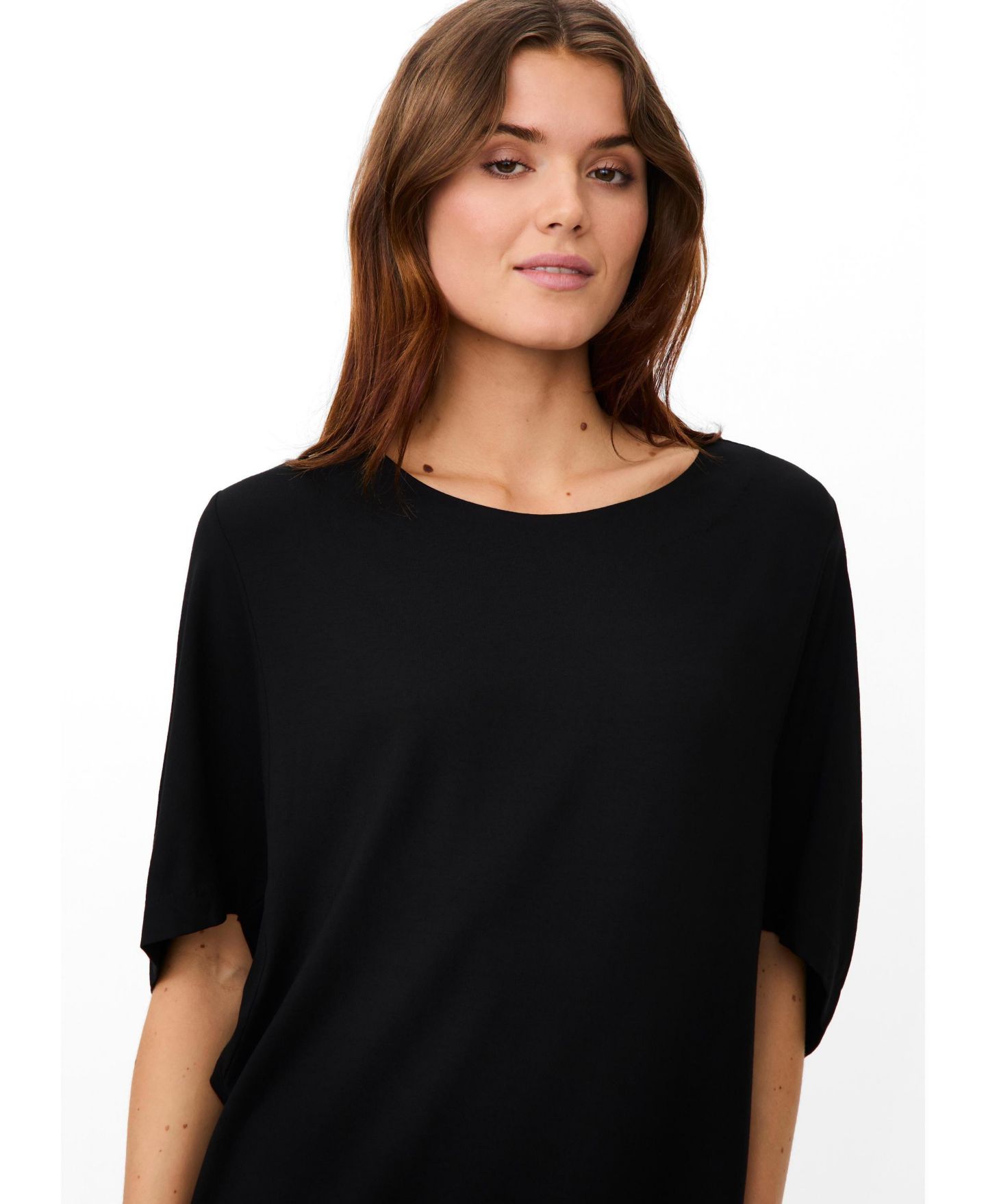 Женское платье Masai Copenhagen MaNattie Batwing-Sleeve Loose-Fit Draped Knee-Length, цвет: Чёрный — фото 3