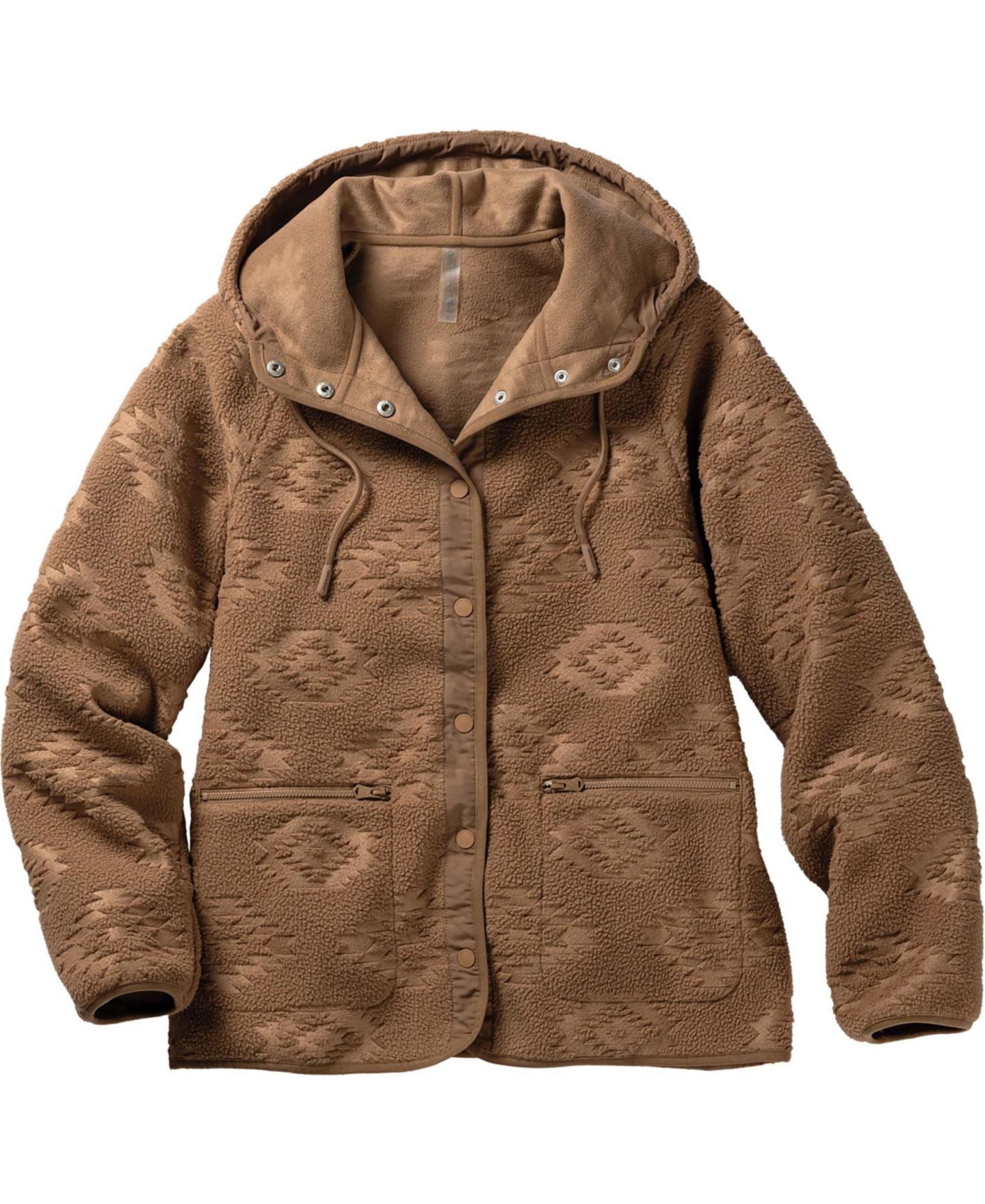 Женская куртка Legendary Whitetails Embossed Snap Front Fleece Hooded, цвет: Коричный — фото 3
