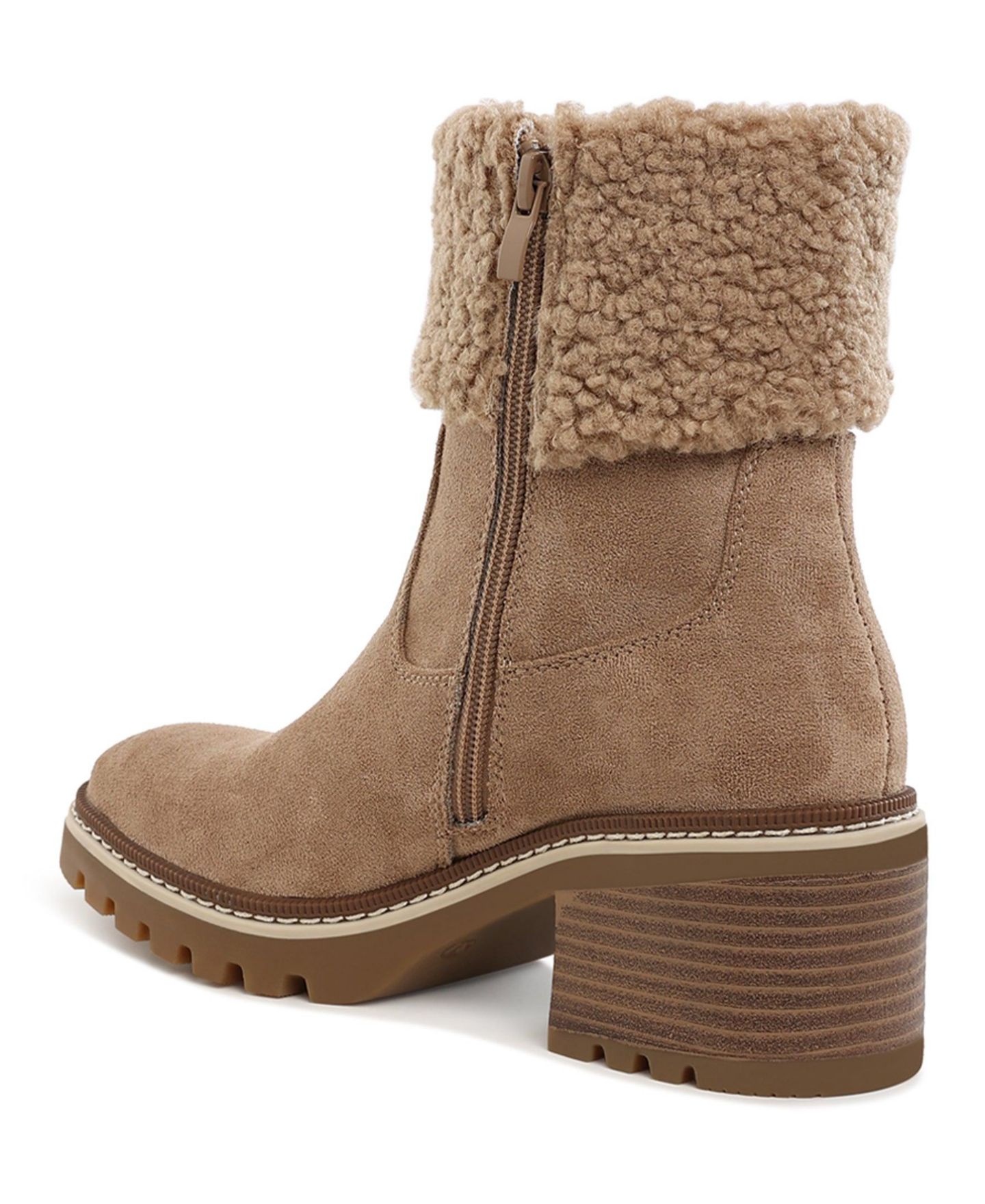 Женские ботинки London Rag Woolly Faux Fur and Embroidery Detail, цвет: Светлый бежевый — фото 8