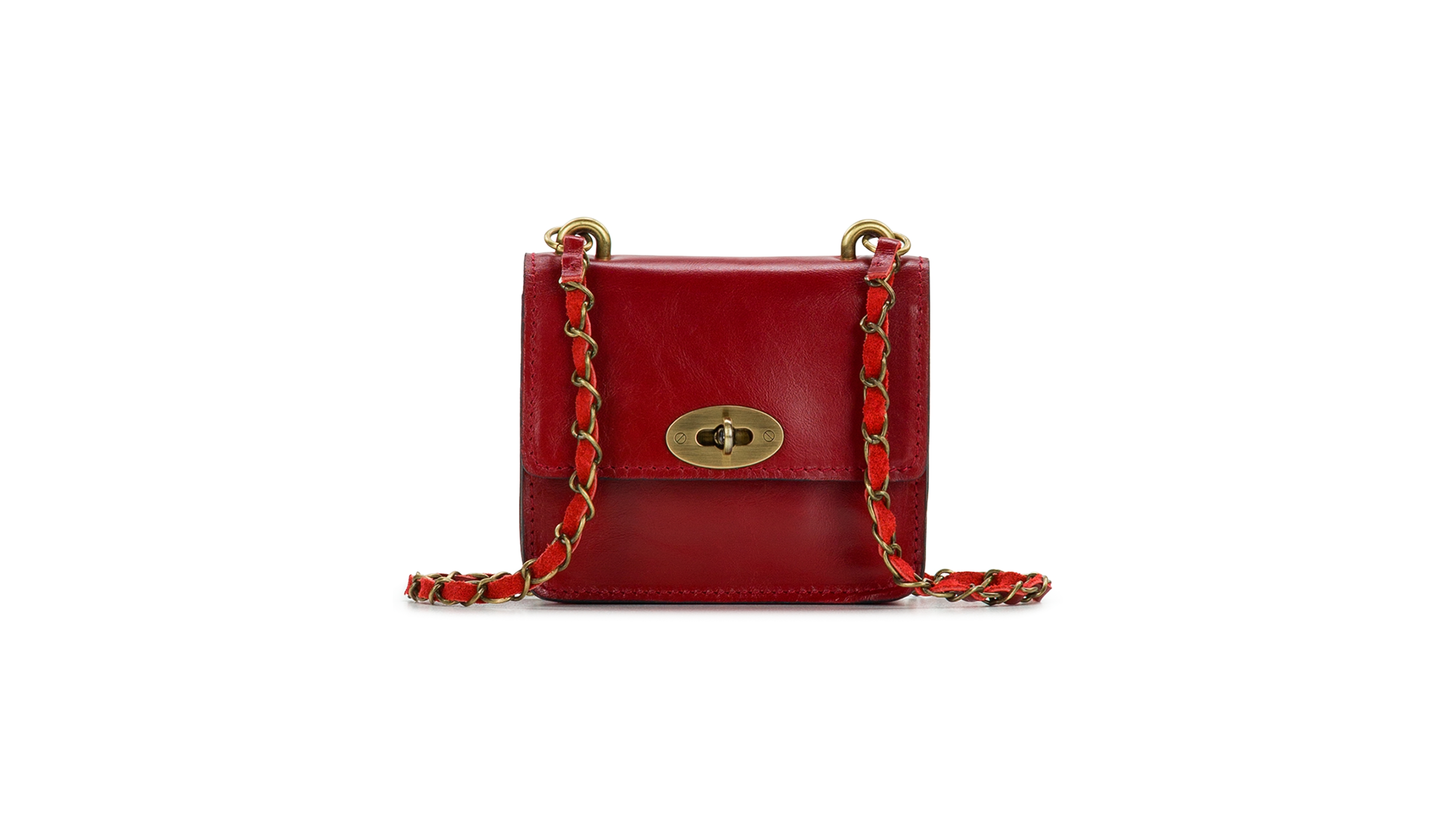 Patricia Nash Windsor Full Grain Leather Mini Chain Crossbody Handbag