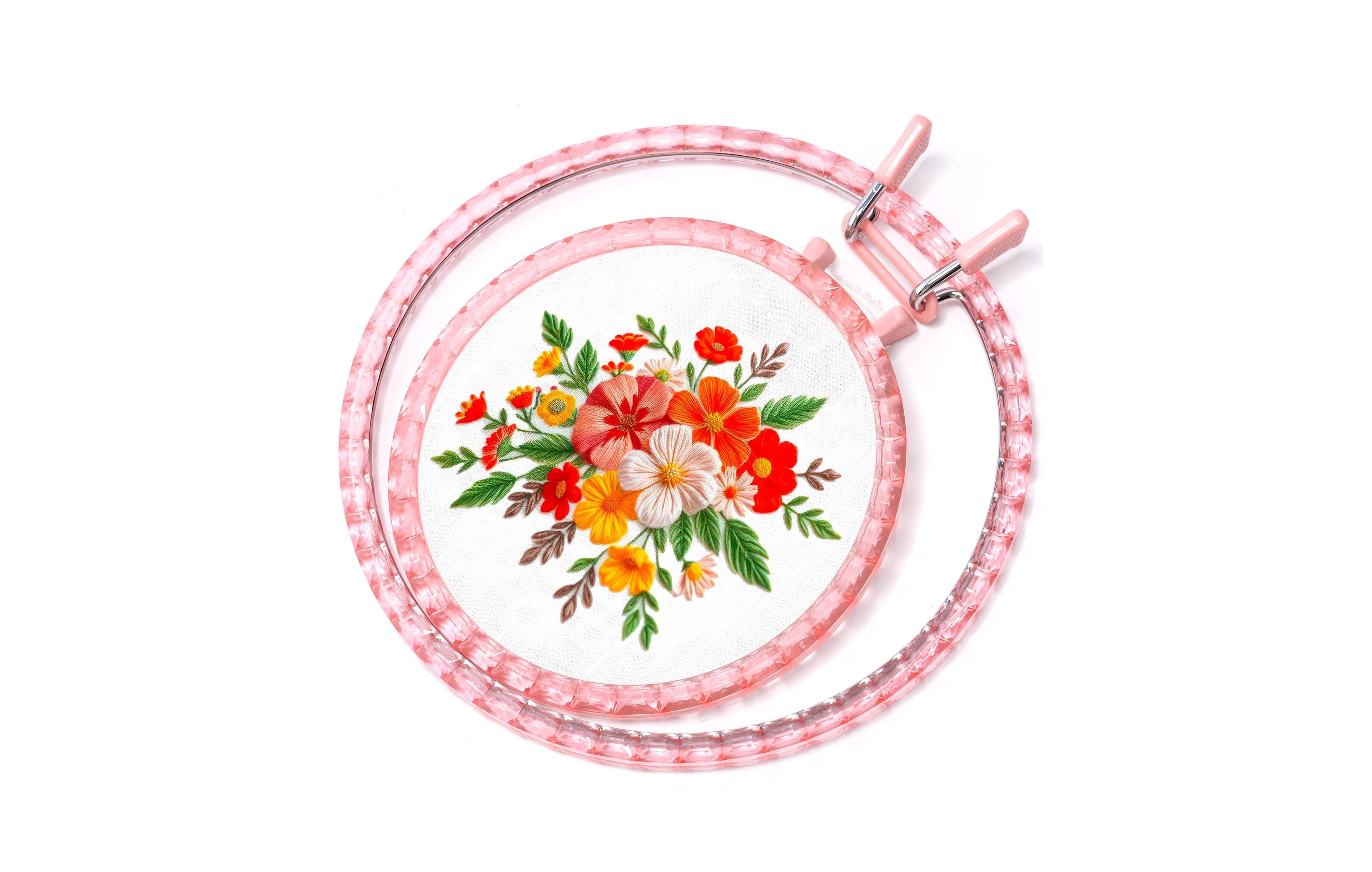 Aeelike 2 Sizes Metal Spring Tension Embroidery Hoops Set for Diy Crafts