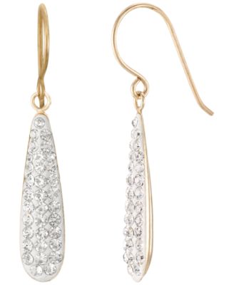 Crystal Pave Drop Earrings (0.66 ct. t.w.) in 10k Yellow Gold