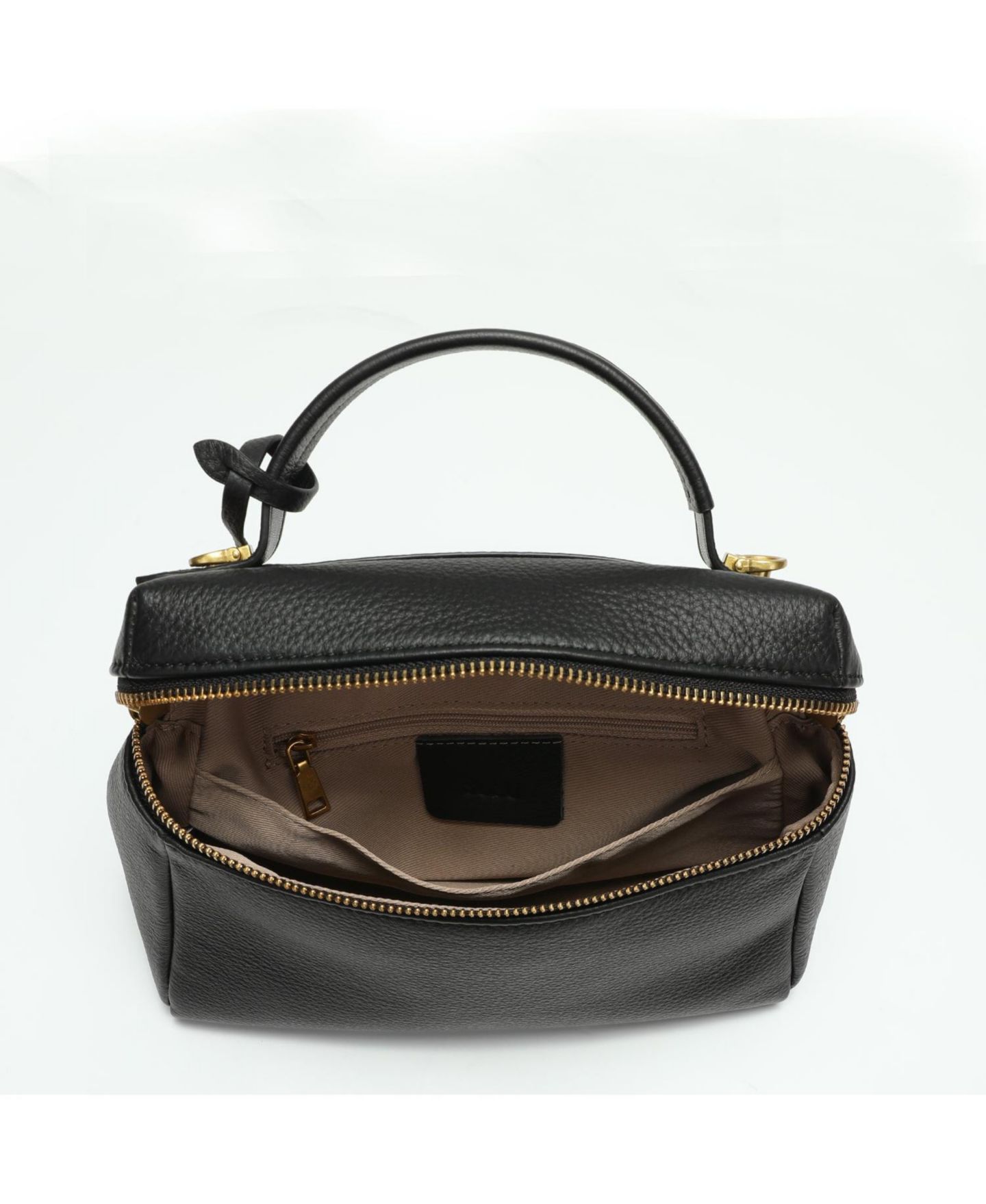 Женская сумка SUSU Arden Genuine Leather Top Handle Satchel, Small Crossbody, Structured Shoulder Purse with Adjustable Strap and Zip Closure, цвет: Чёрный / Оникс чёрный — фото 6