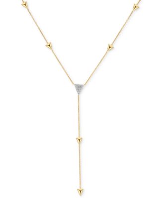 Triangle Lariat Necklace Gold-plated on Sterling Silver