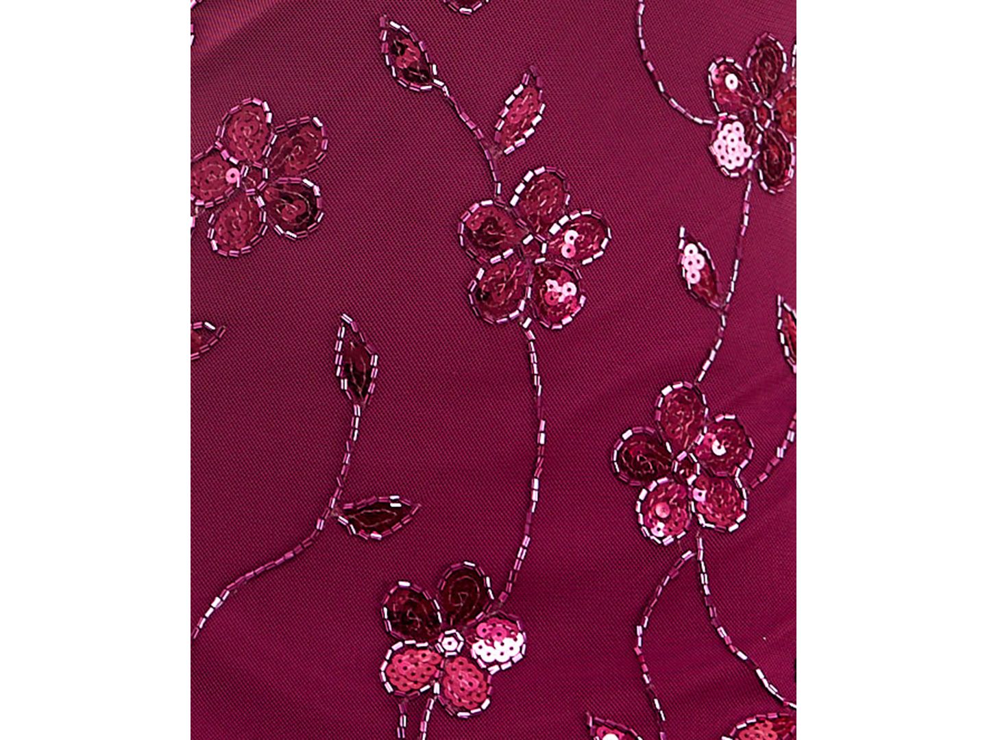 Женское платье SENI & CADE Juniors' Floral Sequin Beaded Halter, цвет: Мерло — фото 5