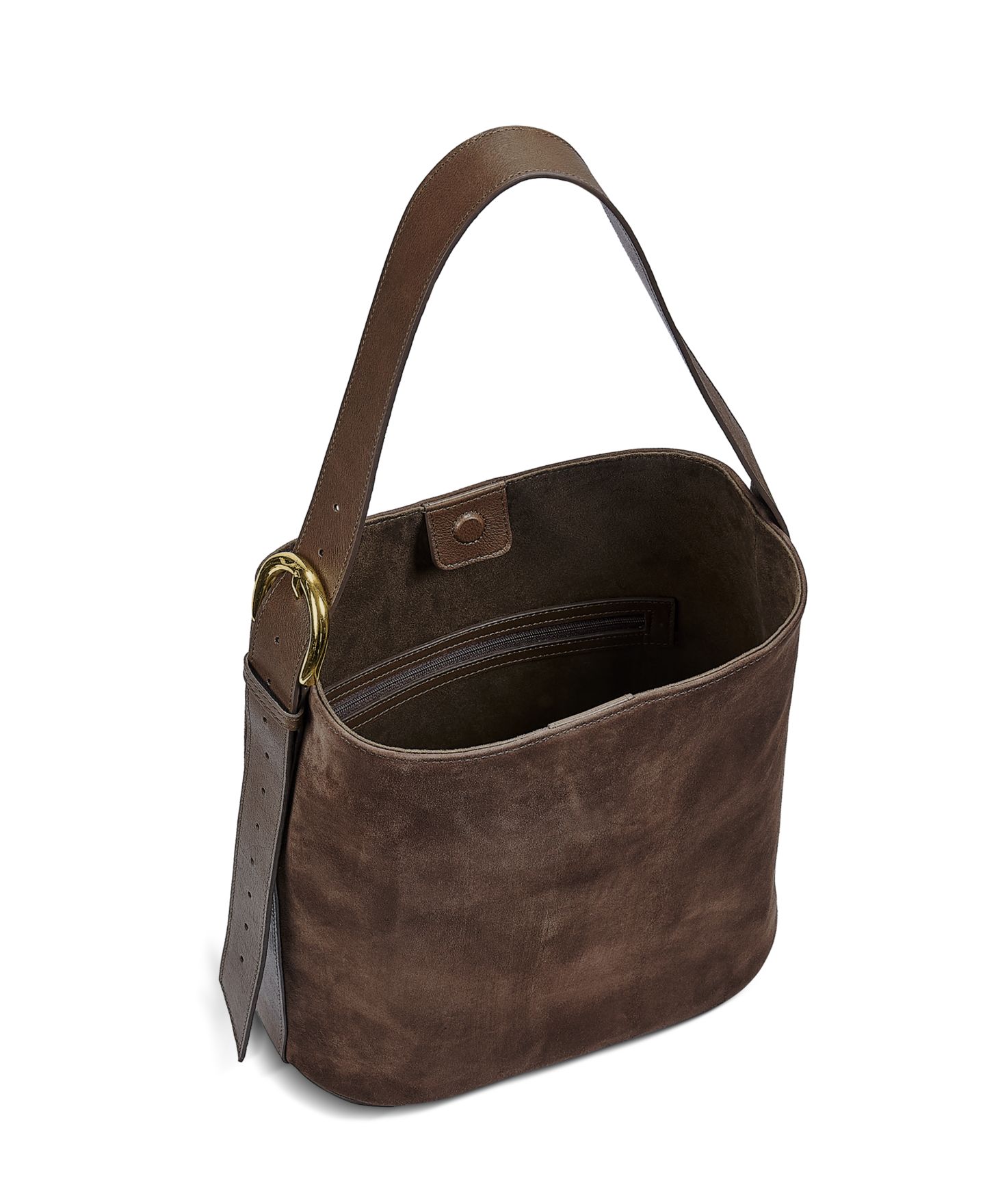 Женская сумка GiGi New York Avery Medium Suede Hobo Shoulder Handbag, цвет: Коричневый — фото 4