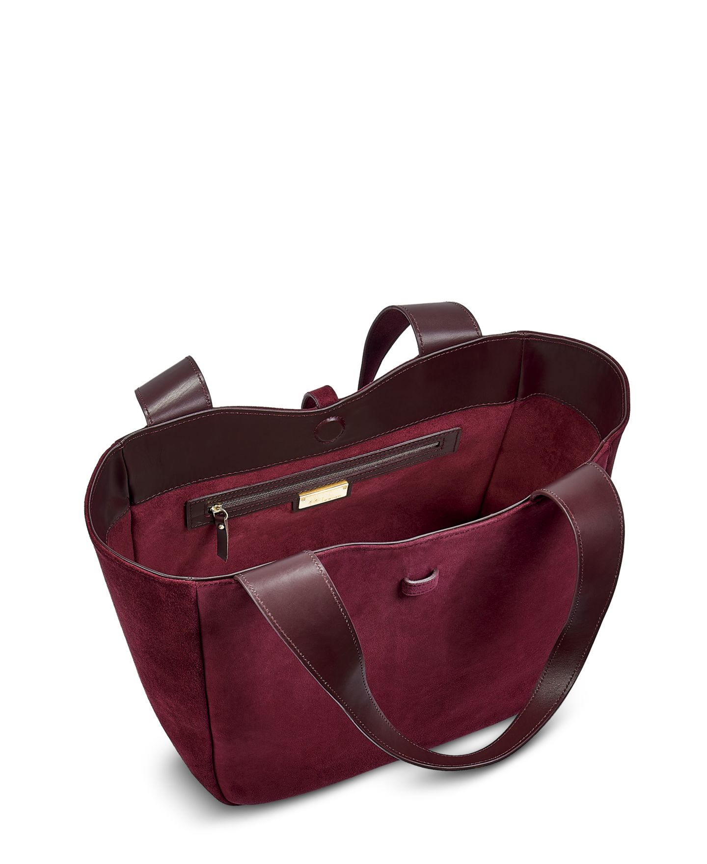 Женская сумка GiGi New York Mercer Suede Laptop Compatible Large Tote Handbag, цвет: Шелковичный — фото 3