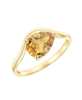 Pear Ring in Sterling Silver or 14k Gold Over Sterling Silver (Available in Amethyst, Garnet, Citrine, and Blue Topaz)