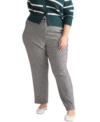 Plus Size Long Cigarette Ponte Pants