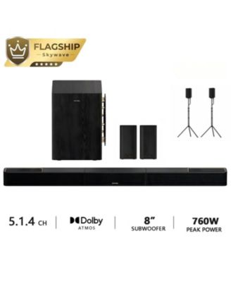 Skywave Series 5.1.4ch Wireless Surround Sound System, 760W Dolby Atmos Sound Bar with 8" Subwoofer,2 Wireless Surround Speakers