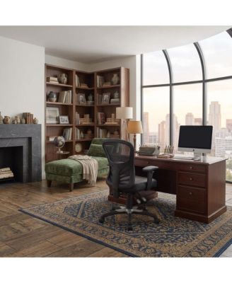 Vinyl Mid-Back Ergonomic Swivel Desk Chair with Adjustable Arms