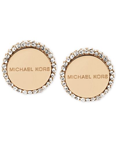 Michael Kors Logo Disc Stud Earrings