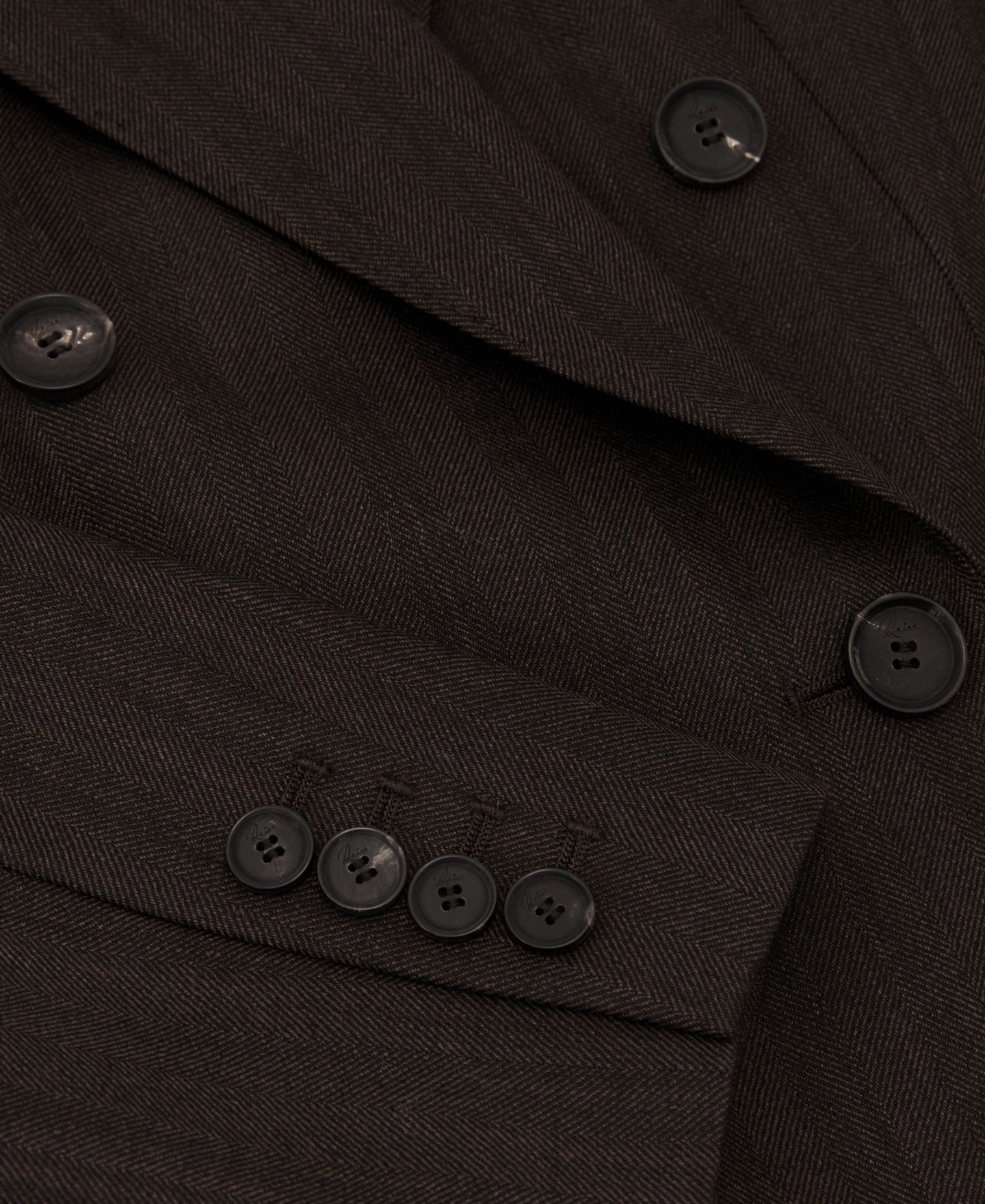 Женский пиджак REISS Dawson Herringbone Double-Breasted Wool-Blend Blazer, цвет: Шоколадный — фото 4