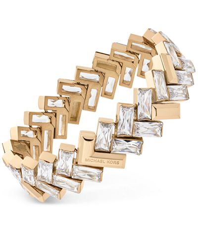Michael Kors Gold-Tone Chevron Baguette Statement Bracelet