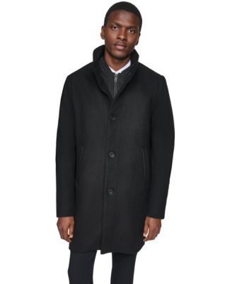 Men's Removable Hood Button Car Coat