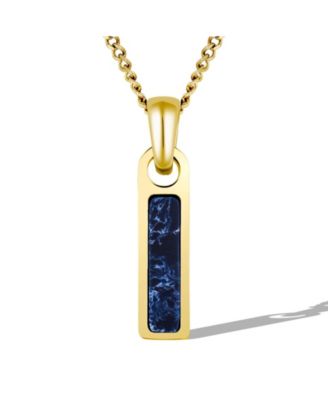 Men's Birthstone Tag Necklace - Gold Pendant