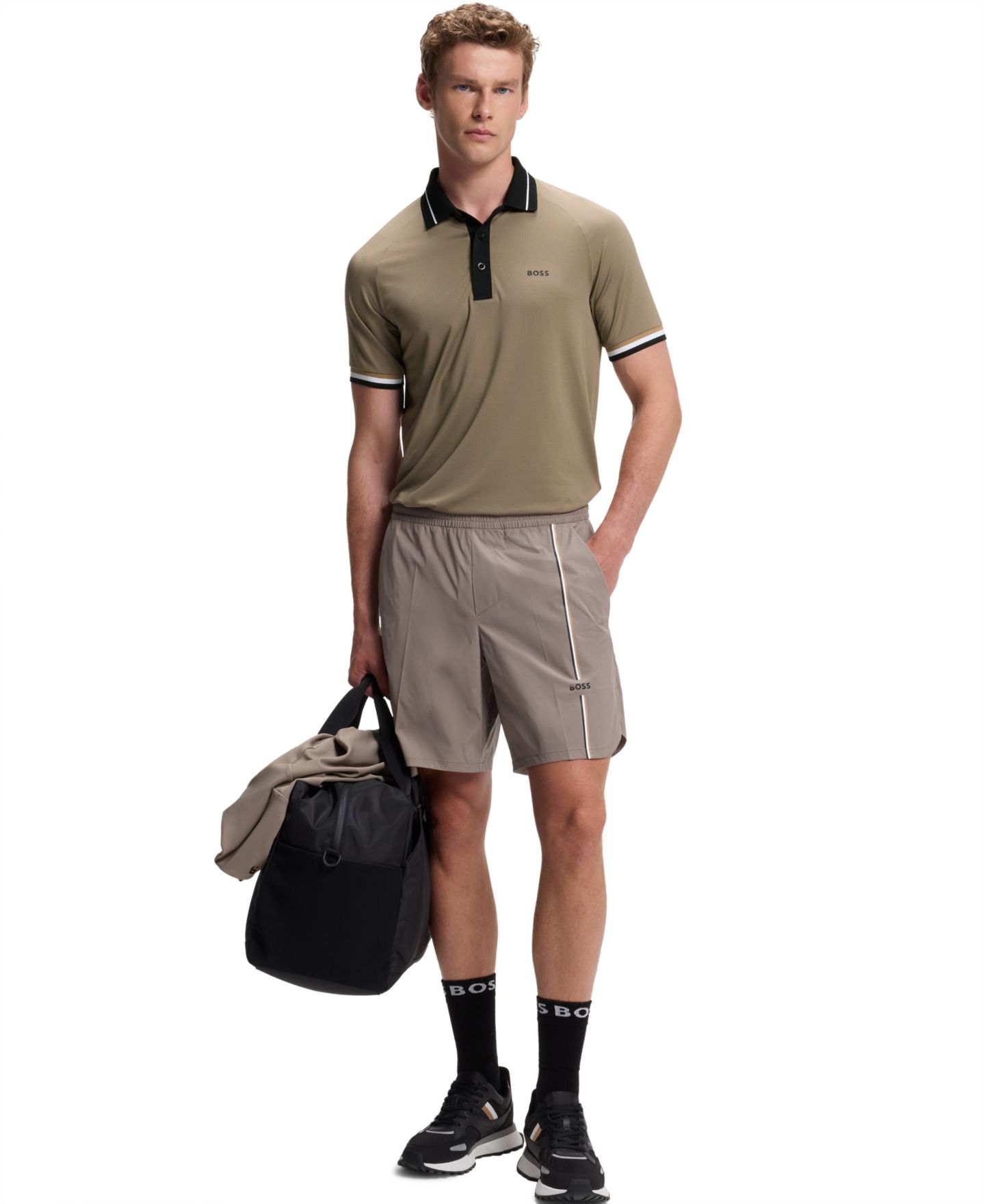 Мужское поло Hugo Boss Contrast Logo Slim-Fit Polo Shirt, цвет: Зелёный — фото 4