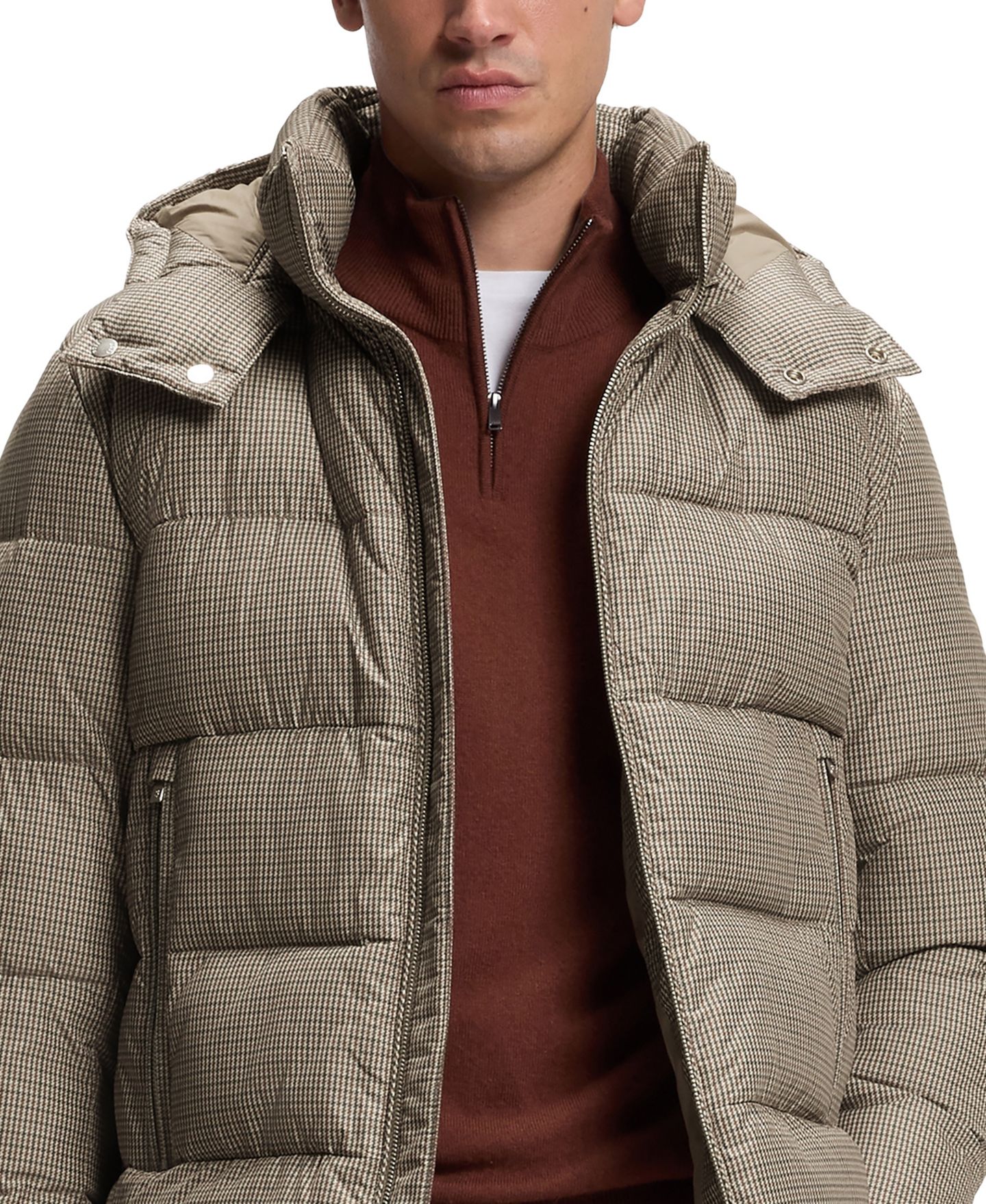 Мужская куртка Hugo Boss Water-Repellent Regular-Fit Puffer, цвет: Коричневый — фото 8